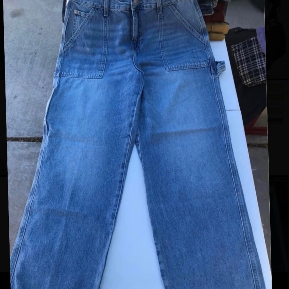 Wide Leg Blue Jeans